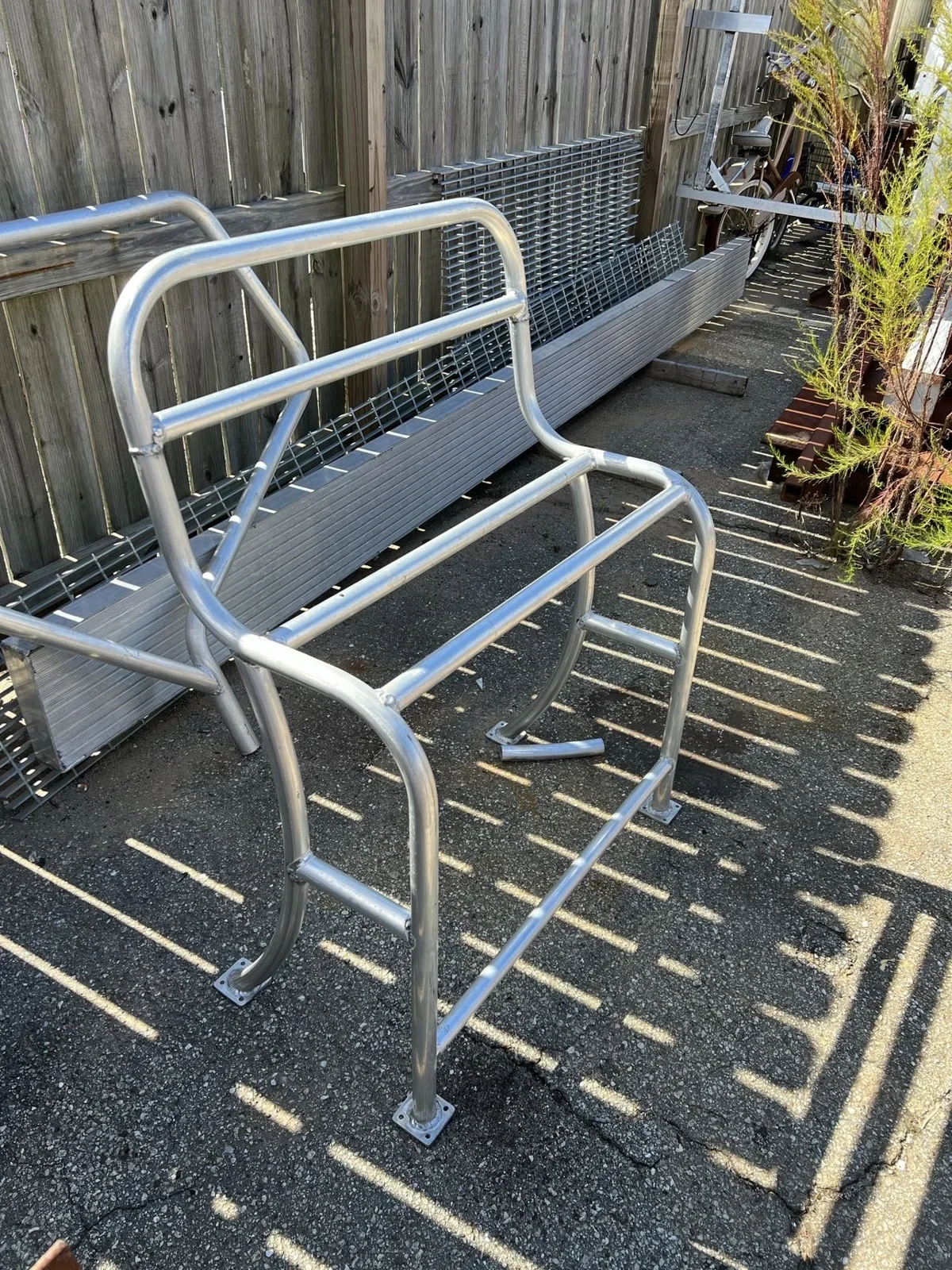 Custom fabricated tubular aluminum frame
