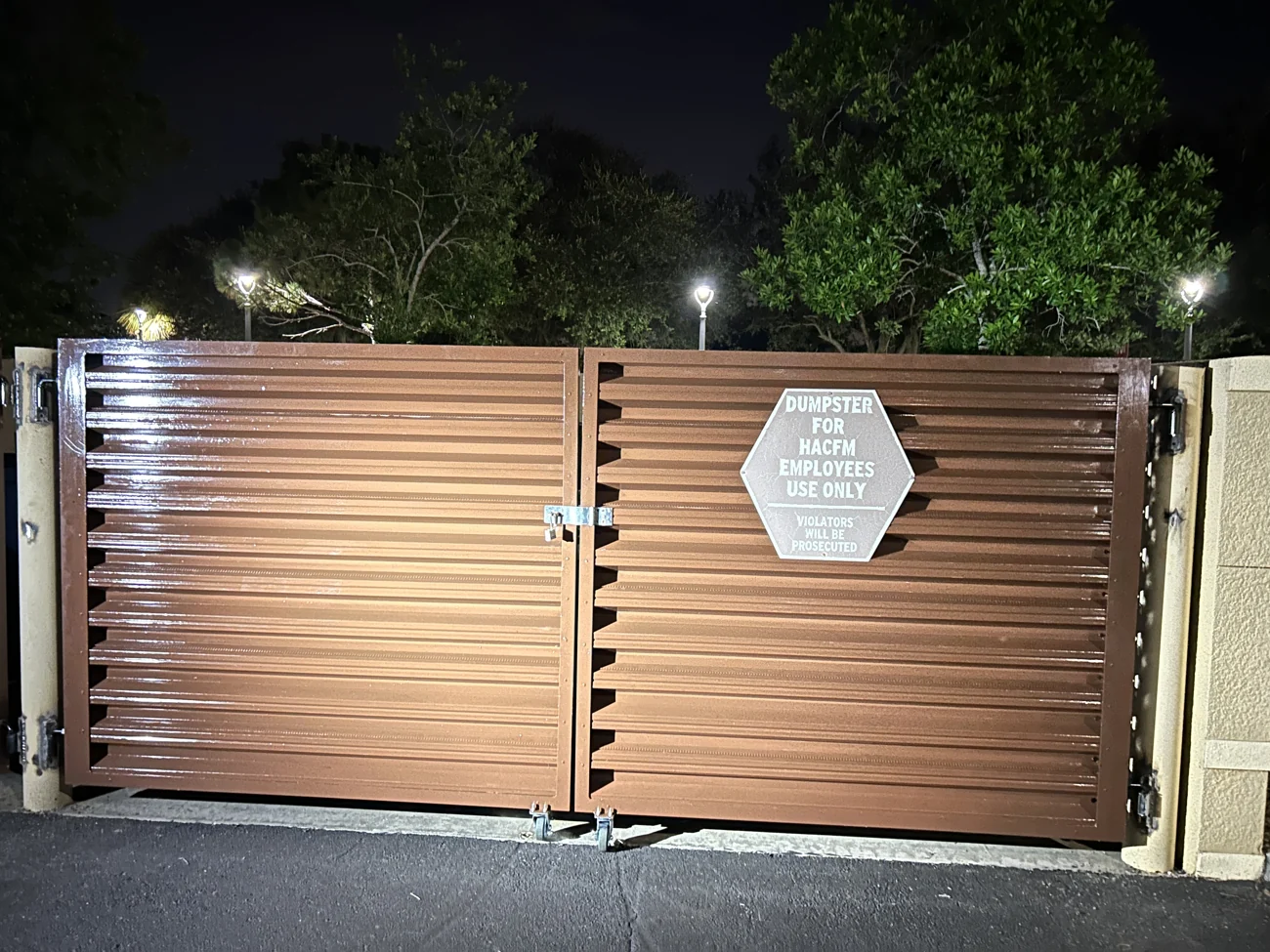 Aluminum dumpster enclosure doors