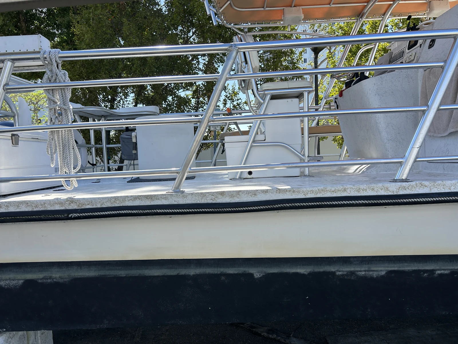 Finished polished marine railing